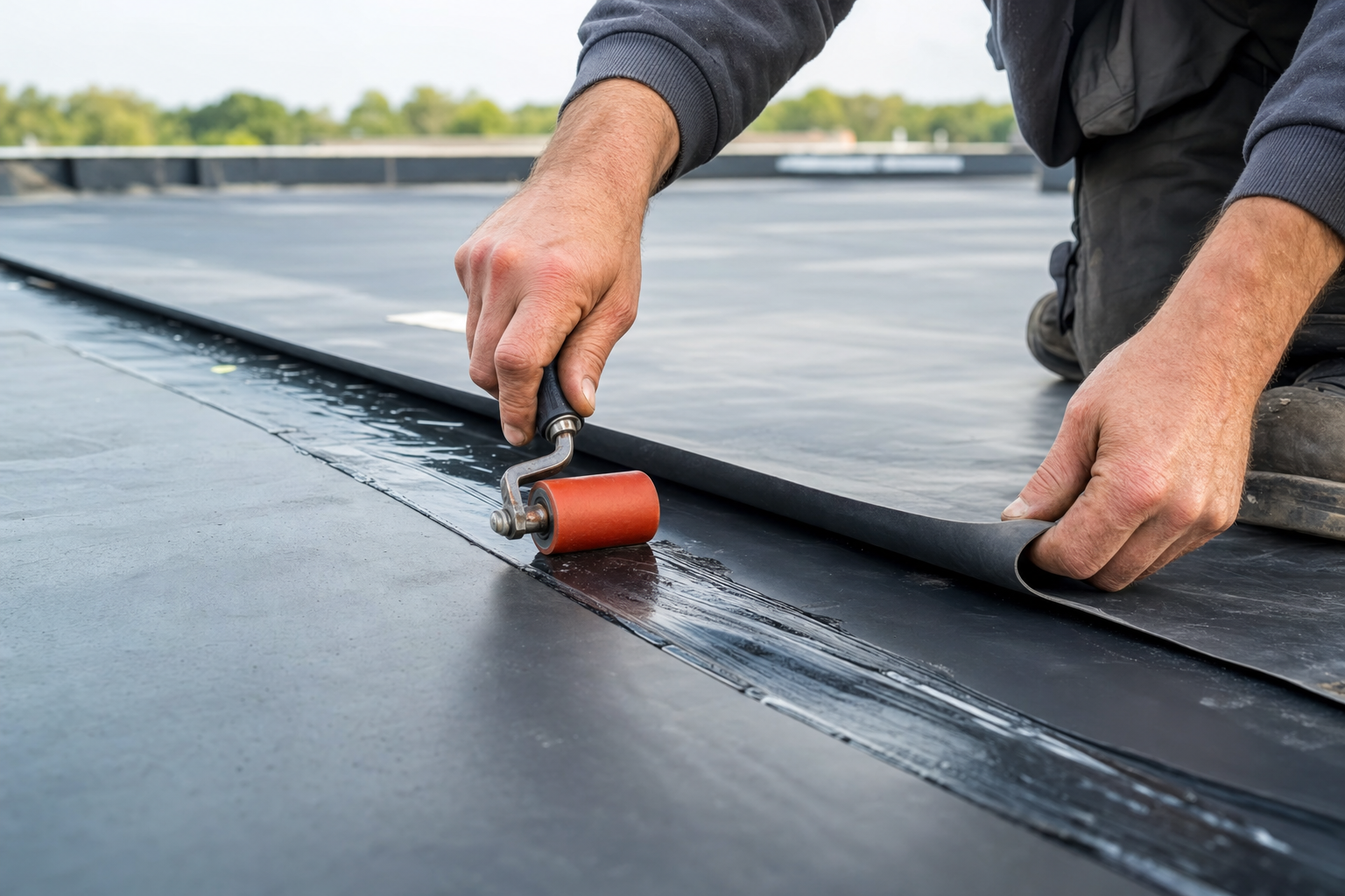 EPDM-Dachfolie richtig verkleben
