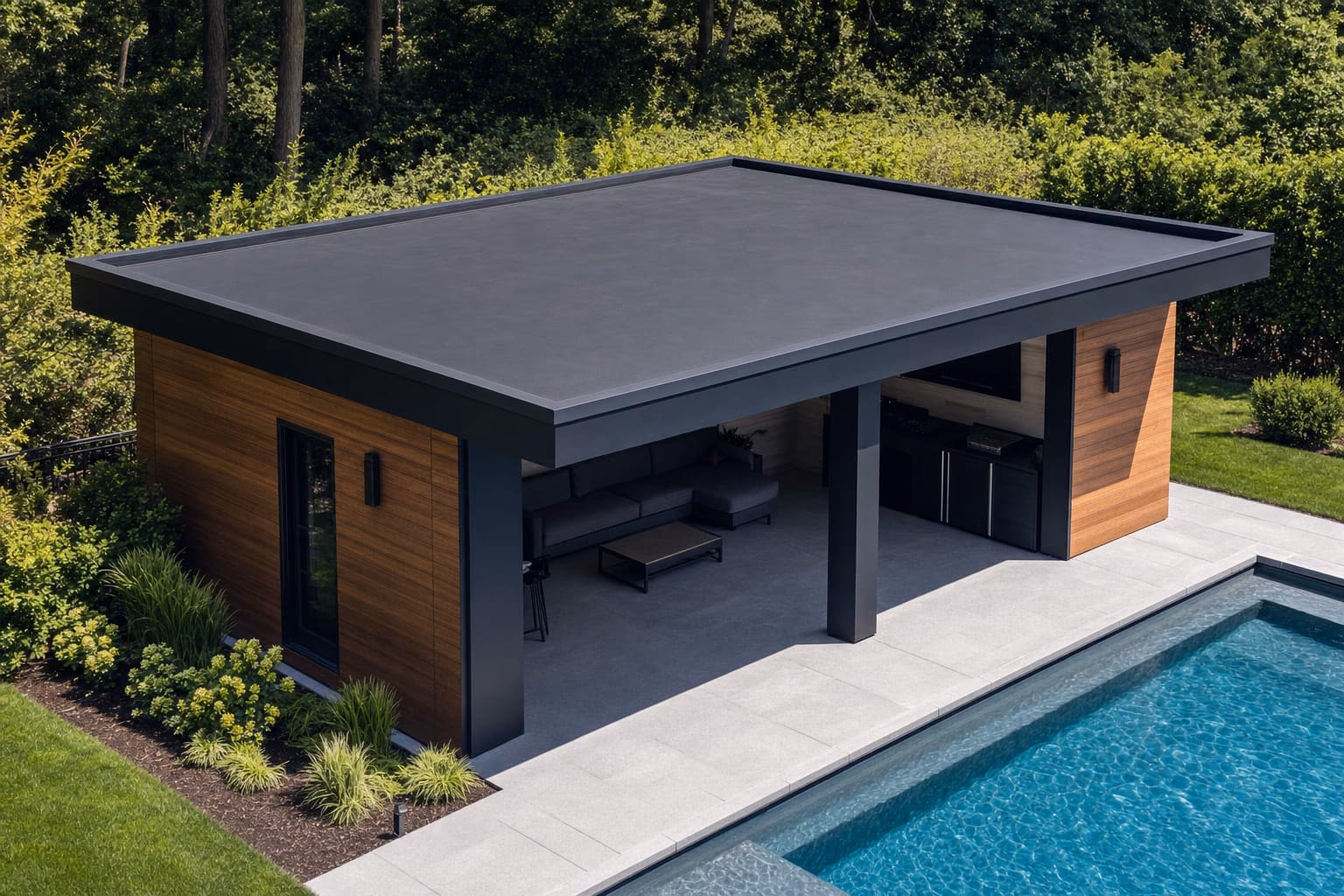 Poolhaus-Dach mit EPDM abdichten